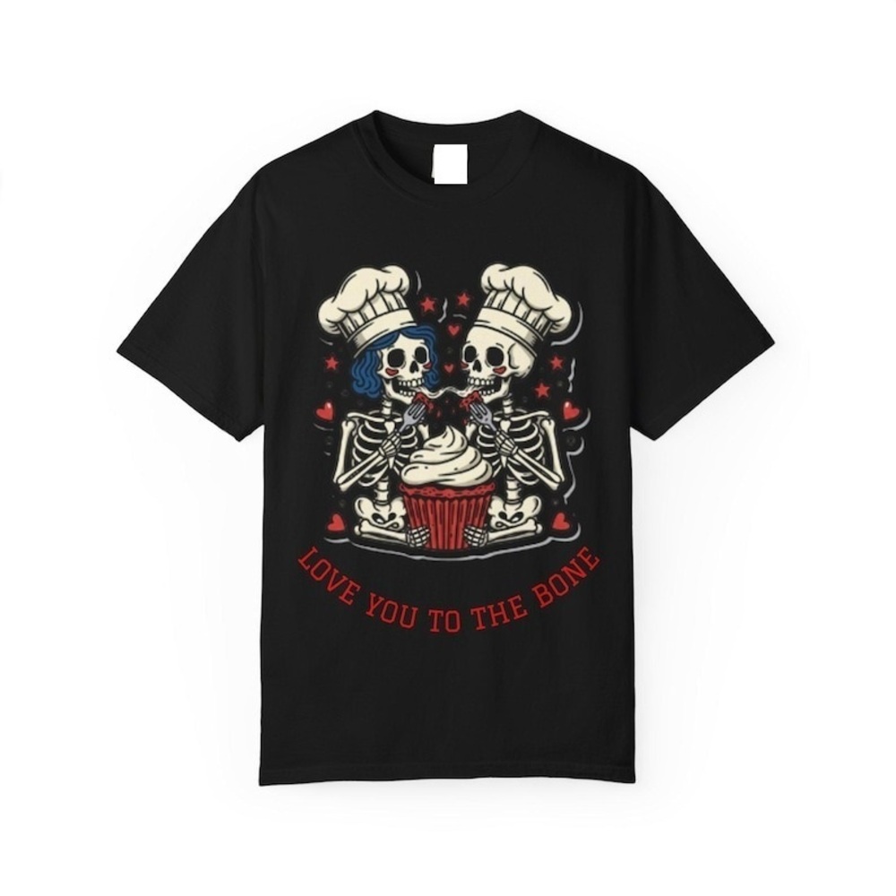 Skeleton Baker T-Shirt, Pastry Chef Valentines Day Gift Shirt